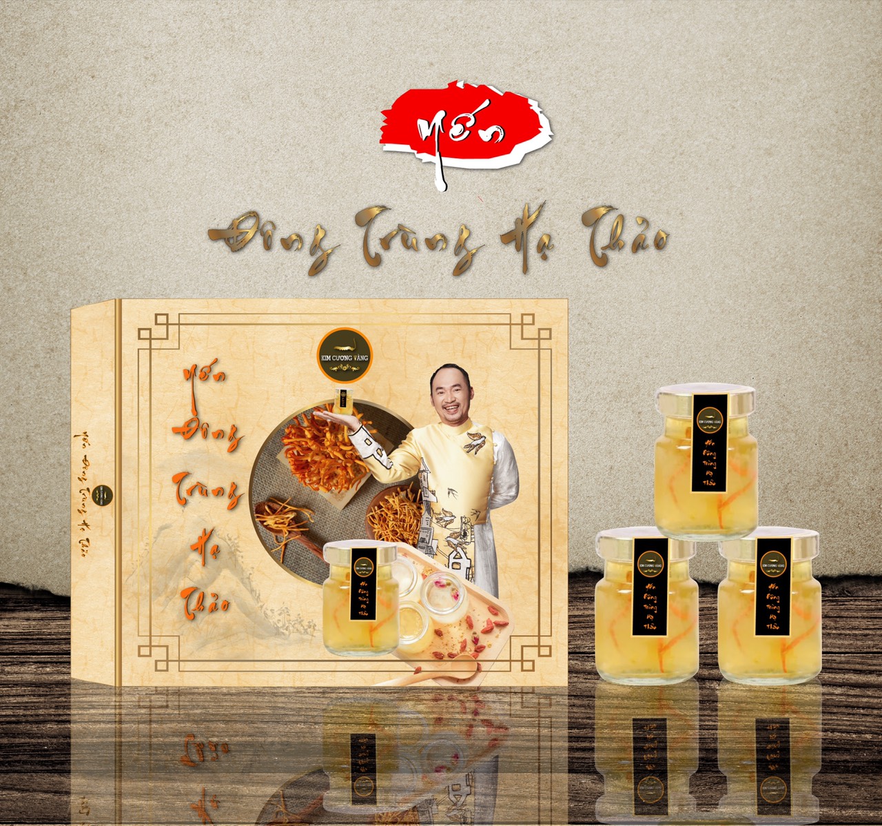 yến đông trùng hạ thảo kim cương vàng